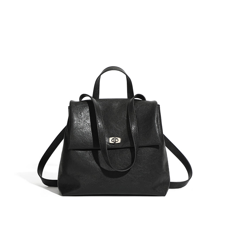 Genuine leather backpack, high-end, large-capacity, fashionable and versatile backpack, college style texture backpack