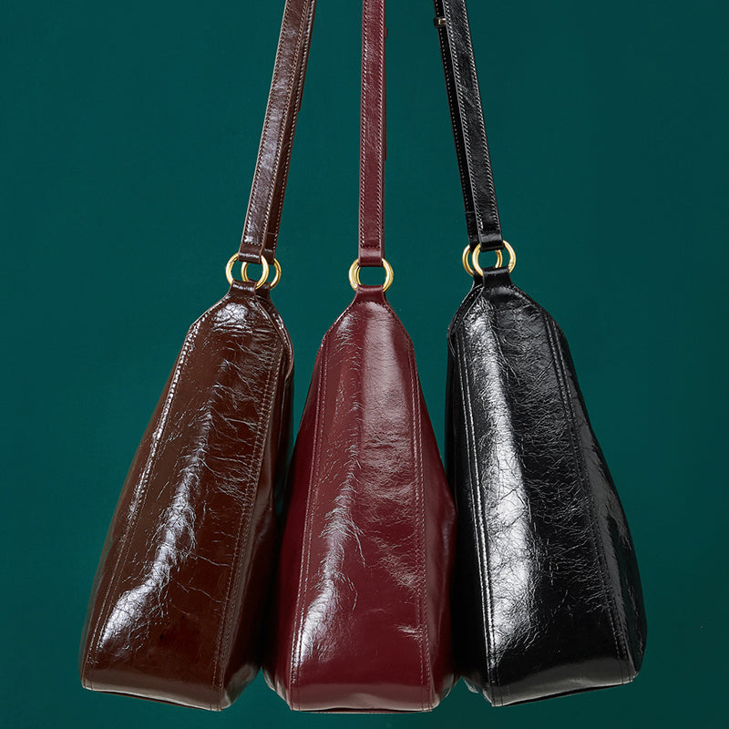 First layer of cowhide tote bag underarm bag hobo bag high-end second-hand shoulder bag