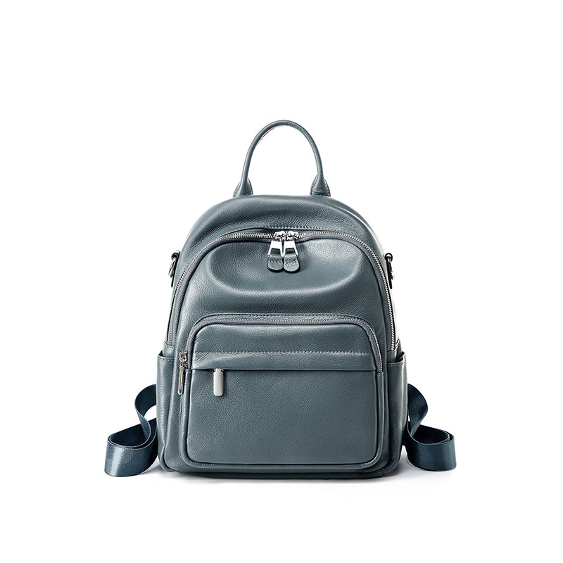 Genuine soft leather backpack travel backpack