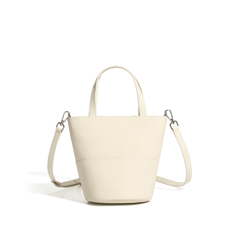 Niche genuine leather bucket bag vegetable basket shoulder crossbody women's bag Korean niche design fashion all-match bag