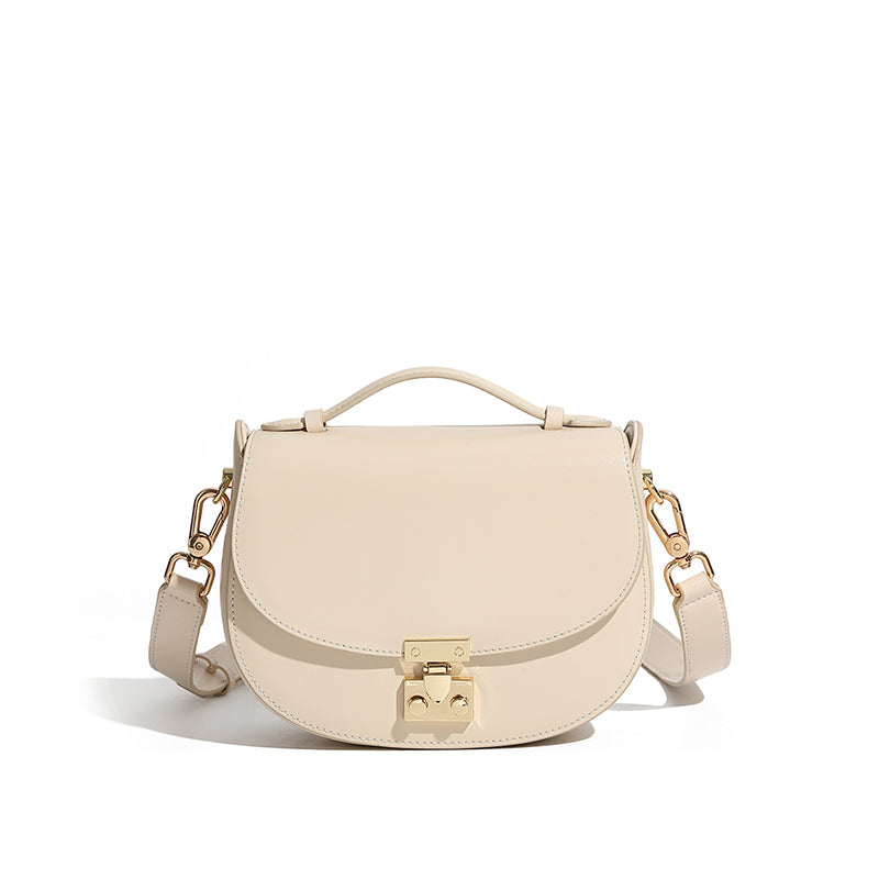 Genuine leather high-end handbag saddle bag crescent bag fashionable handbag crossbody bag versatile shoulder bag