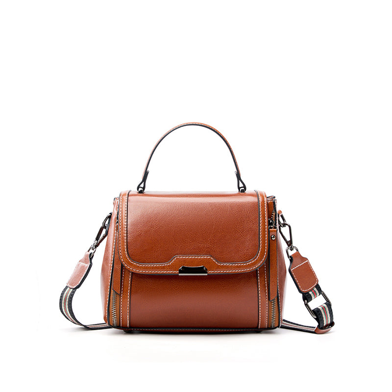 Genuine leather shoulder bag women's bag messenger bag versatile simple handbag