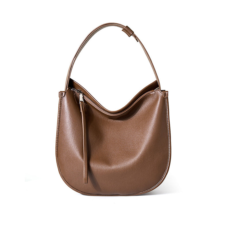 Lazy style minimalist tote bag comfortable soft leather women's bag cowhide commuting large capacity shoulder messenger bag
