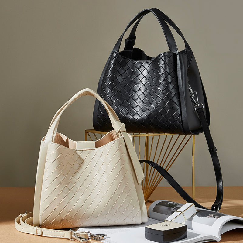 Genuine leather niche high-end bucket bag cowhide casual fashion shoulder messenger bag