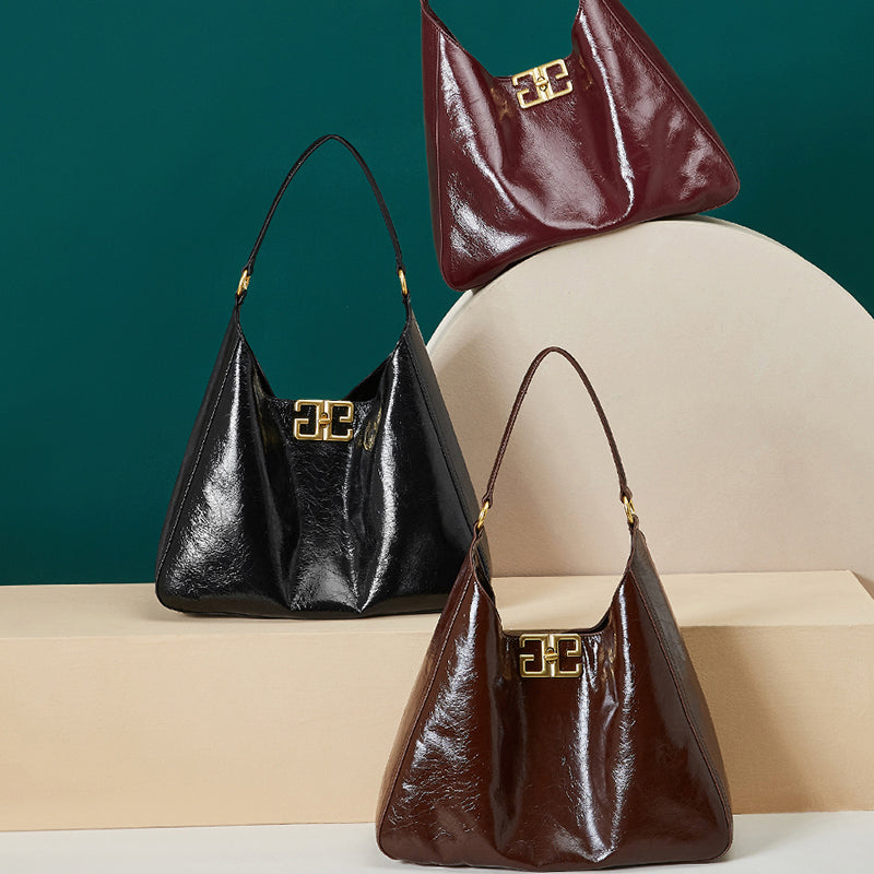 First layer of cowhide tote bag underarm bag hobo bag high-end second-hand shoulder bag