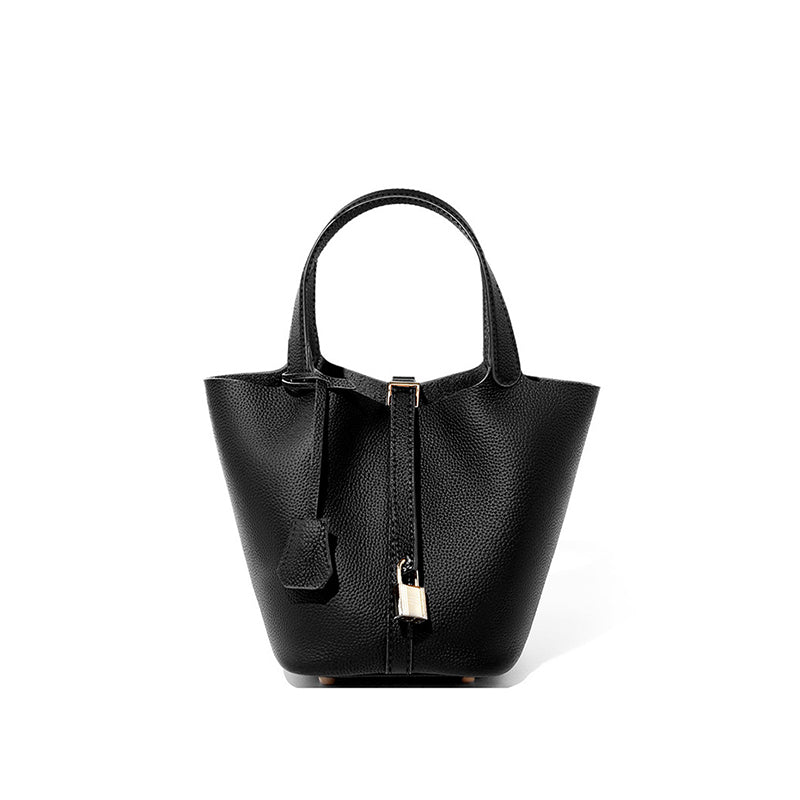 Bucket bag genuine leather handbag