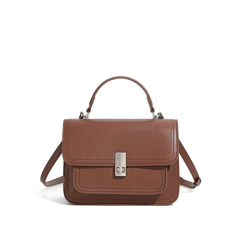 Top layer cowhide large capacity shoulder bag handbag motorcycle women's bag commuter all-match high-end crossbody bag