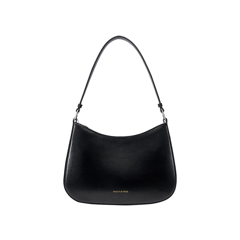 High-end niche design baguette leather shoulder bag