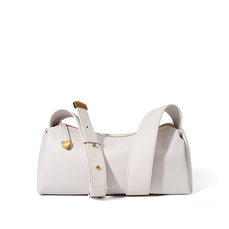 Cowhide genuine leather crossbody bag high-end baguette underarm bag