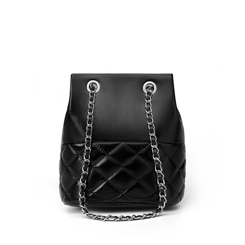 Cowhide genuine leather crossbody bag high-end baguette underarm bag