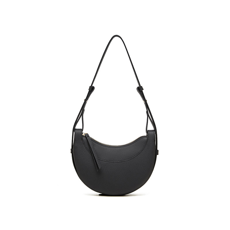 Genuine leather messenger bag niche design high-quality texture one-shoulder crescent bag underarm saddle bag