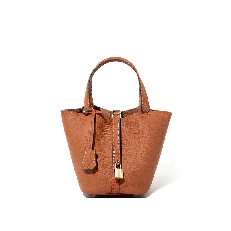 Bucket bag genuine leather handbag