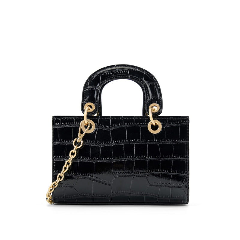 Genuine leather fashion Princess Diana handbag light luxury versatile shoulder crossbody bag