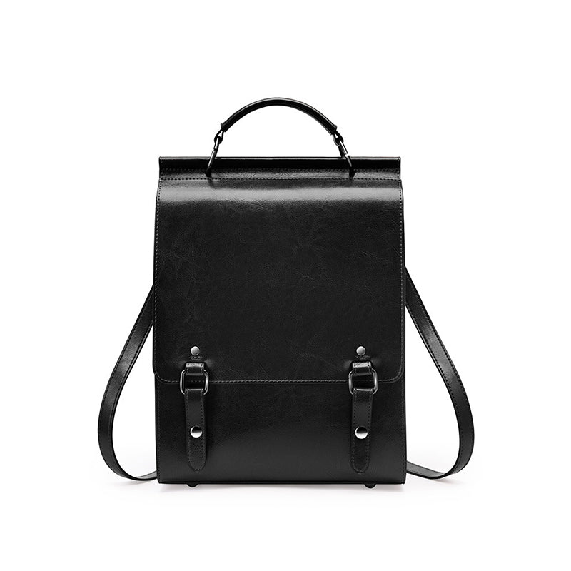 British college style backpack retro leather backpack
