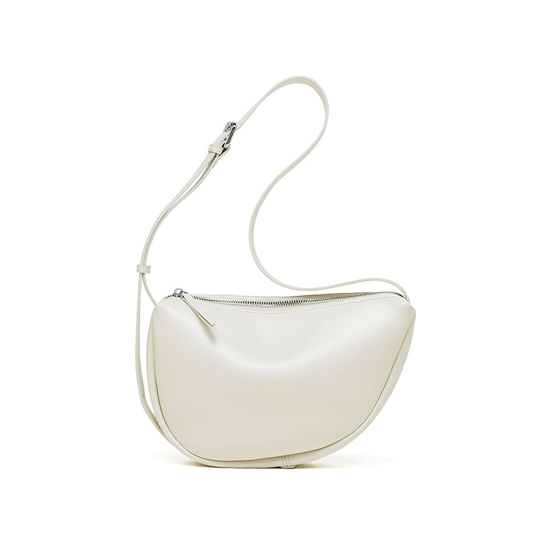 Genuine leather messenger bag for women, dumpling bag, lazy style crescent bag, large capacity, versatile shoulder bag