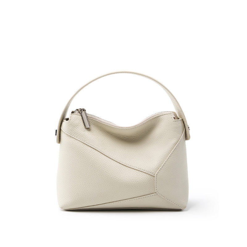 Top layer cowhide high-end geometric handbag mini genuine leather pillow bag shoulder crossbody women's bag