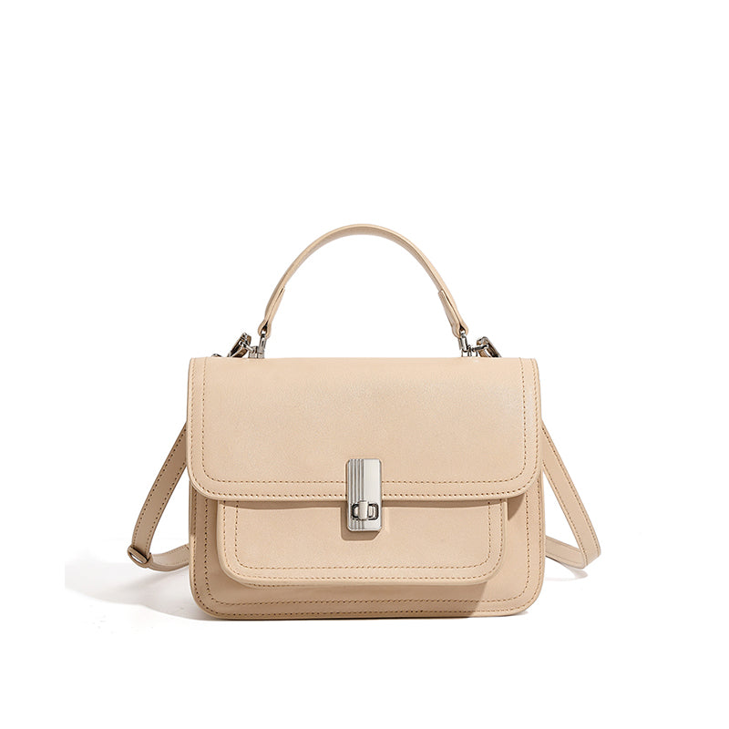 Top layer cowhide large capacity shoulder bag handbag motorcycle women's bag commuter all-match high-end crossbody bag