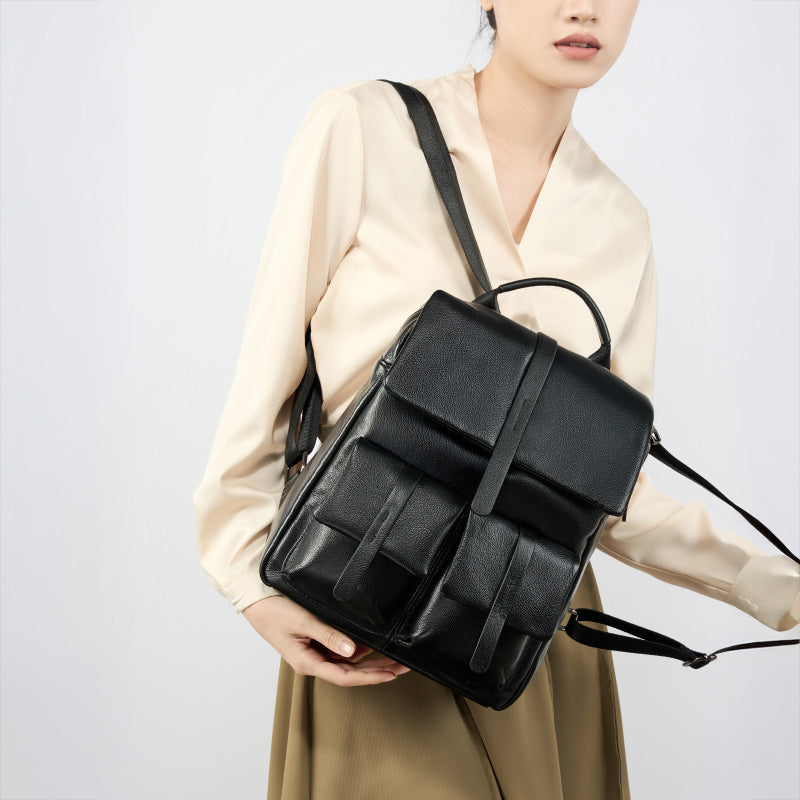 Genuine leather backpack fashion travel backpack