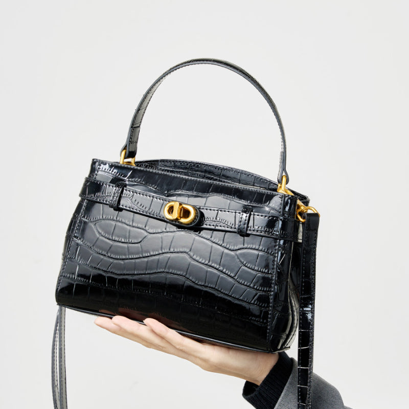 Crocodile pattern Kelly bag shoulder crossbody bag