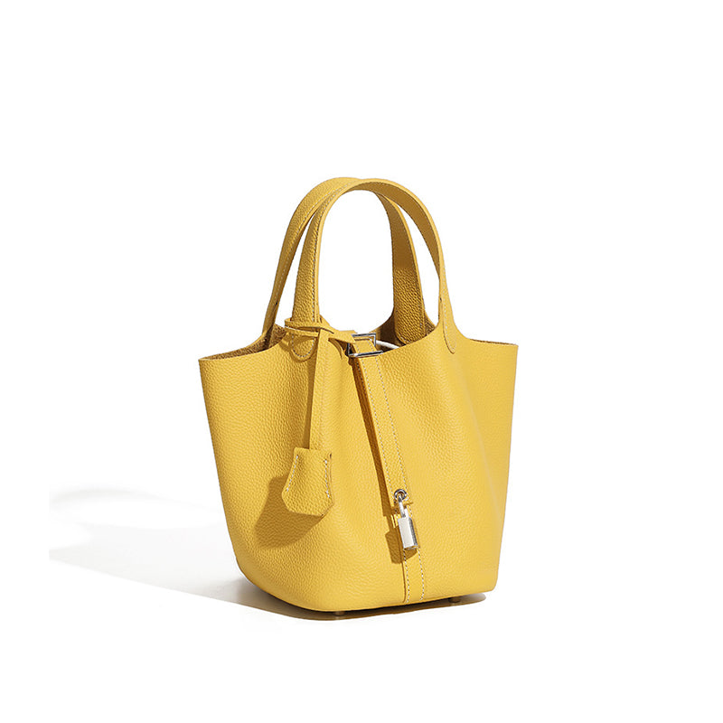 Bucket bag genuine leather handbag