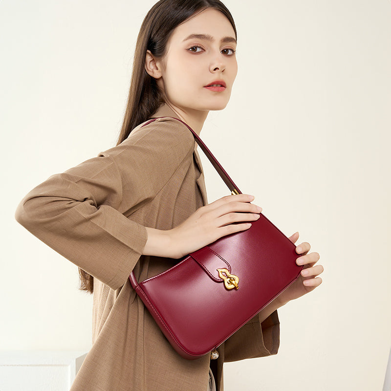 Genuine leather niche high-quality texture underarm bag daily versatile shoulder bag