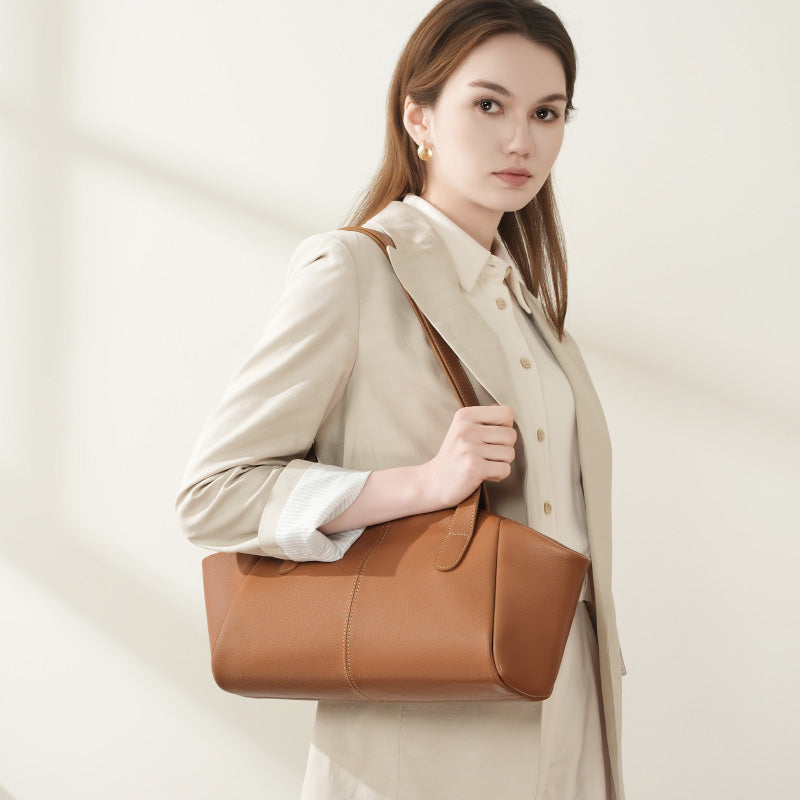 Genuine leather tote bag fashionable underarm bag