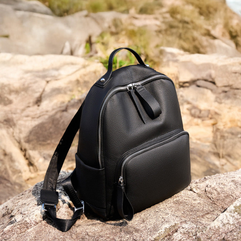 Top layer cowhide casual backpack