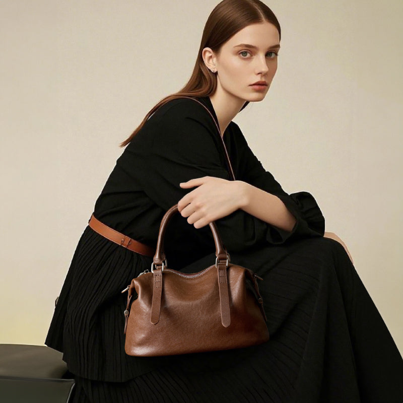 First layer vegetable tanned cowhide handbag genuine leather fashion retro versatile shoulder crossbody bag