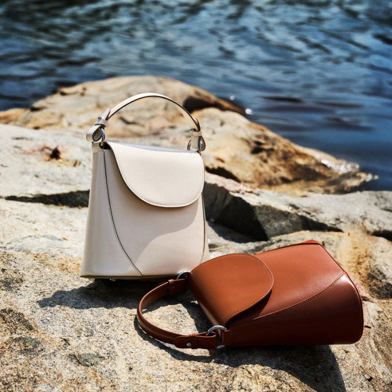 Genuine leather shoulder underarm bag simple and versatile high-grade cowhide crossbody baguette bag