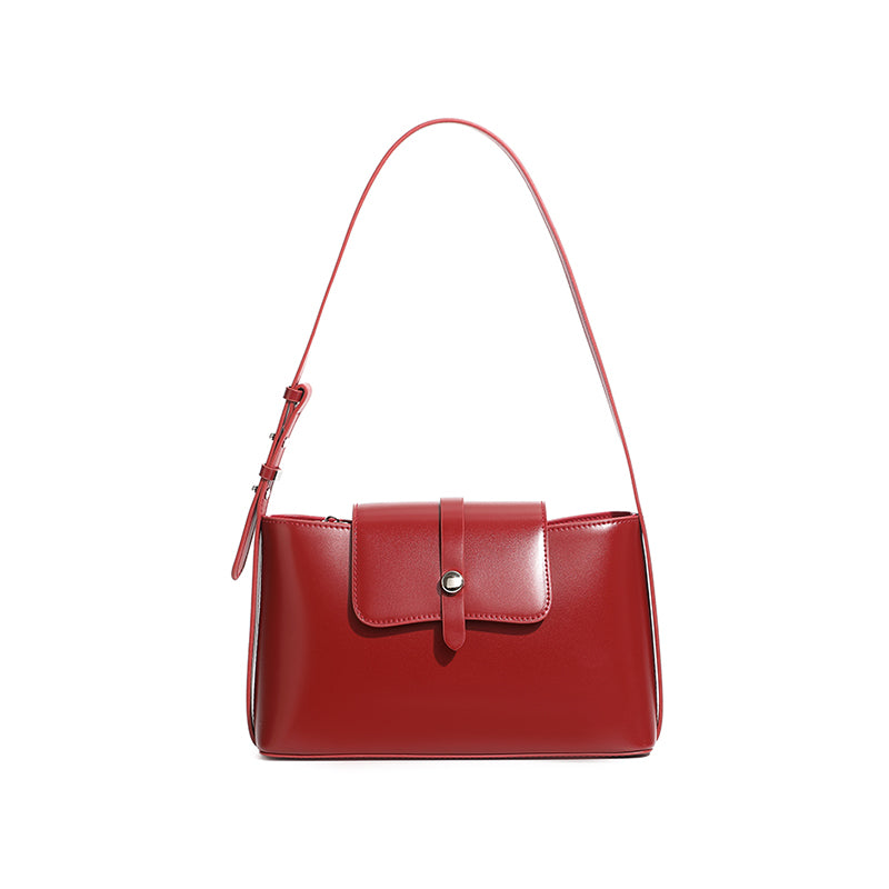Genuine leather niche design underarm bag commuter fashion simple temperament versatile handbag shoulder bag
