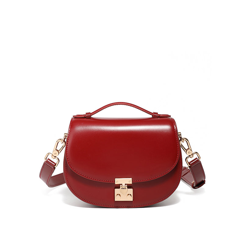 Genuine leather handbag saddle bag simple fashion messenger bag all-match high-end women's bag