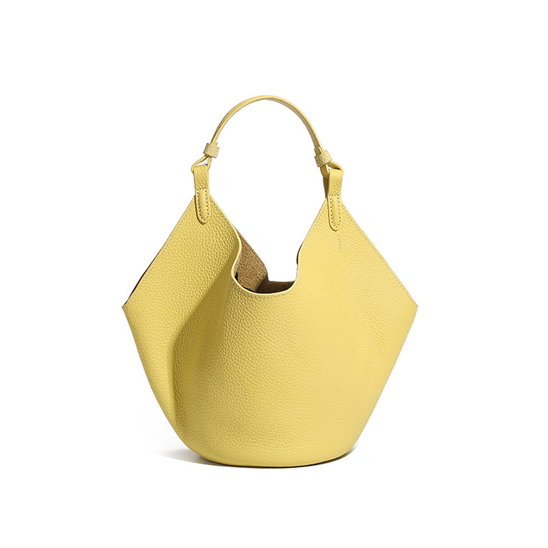 First layer of cowhide large capacity tote bag mother and vegetable basket bag trendy commuting all-match women's bag