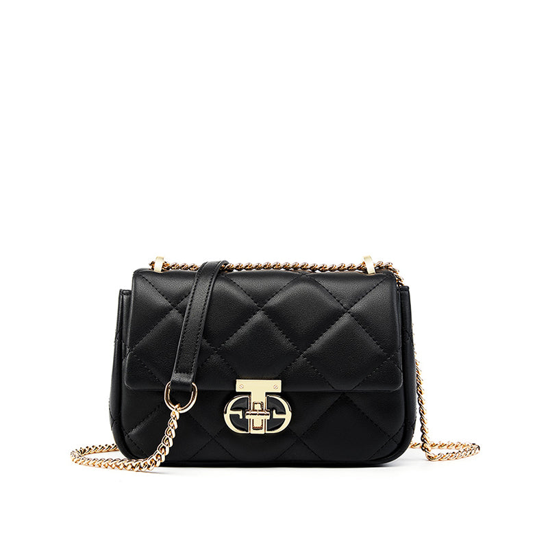 Genuine leather fashionable crossbody bag trendy shoulder chain bag women's bag