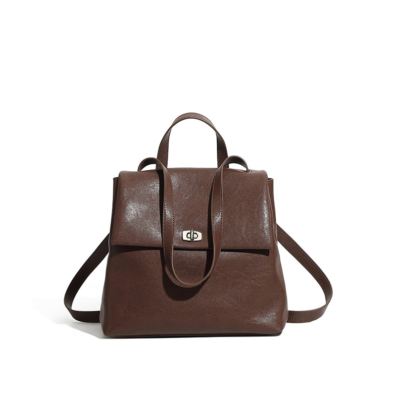 Genuine leather backpack, high-end, large-capacity, fashionable and versatile backpack, college style texture backpack