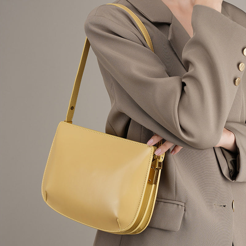 High-grade genuine leather underarm bag cowhide simple and versatile shoulder crossbody handbag