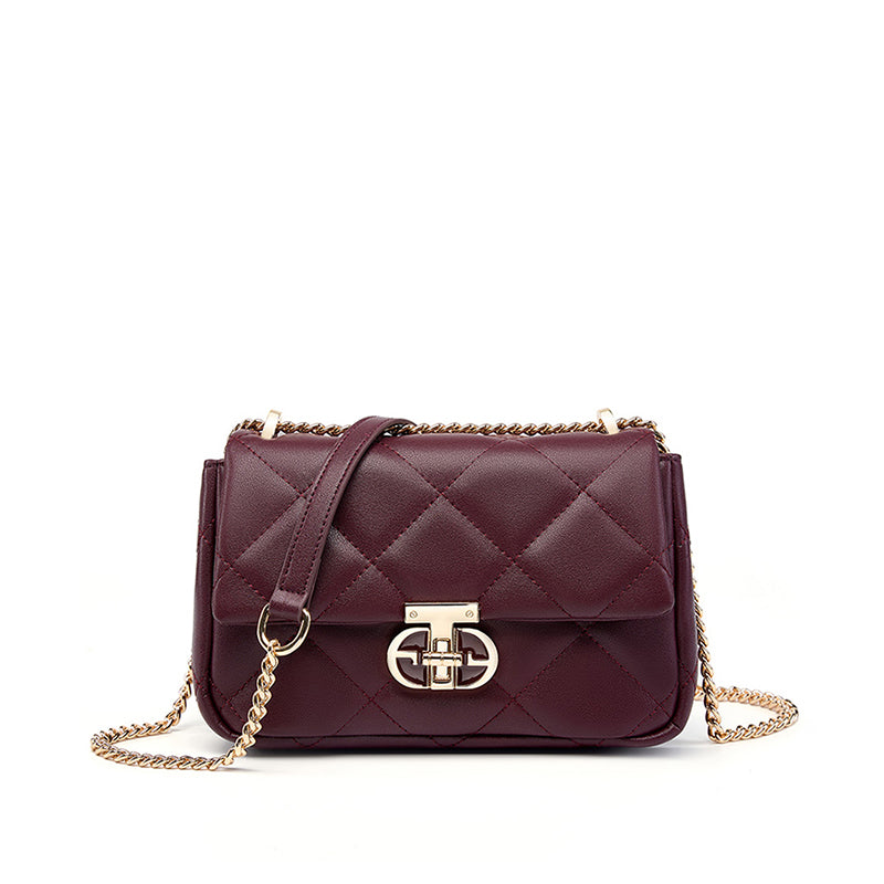 Genuine leather fashionable crossbody bag trendy shoulder chain bag women's bag