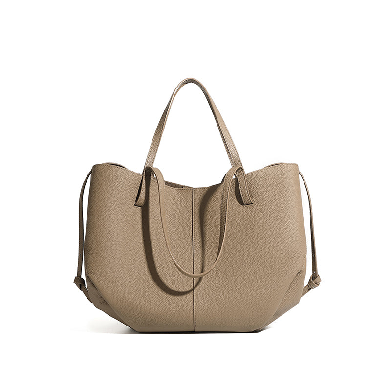Top layer cowhide large tote bag genuine leather ladies bag versatile shopping basket shopping bag simple mother-and-child bag shoulder bag