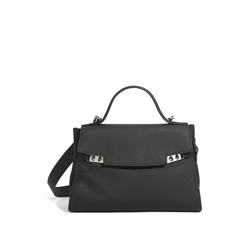 Genuine leather fashion handbag simple casual shoulder bag versatile large capacity crossbody bag