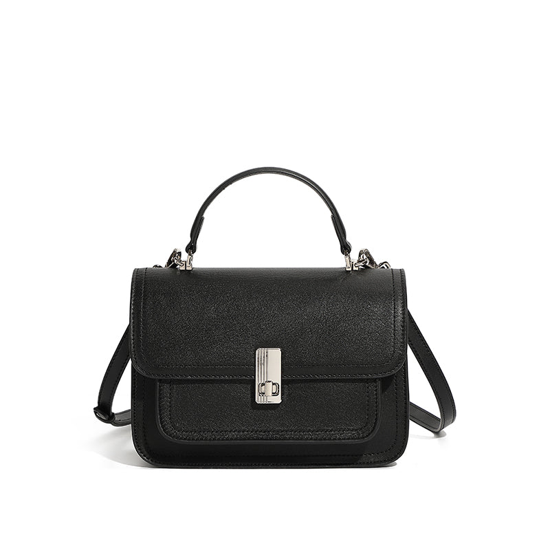 Top layer cowhide large capacity shoulder bag handbag motorcycle women's bag commuter all-match high-end crossbody bag