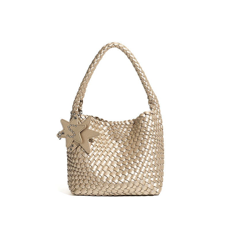 New hand-woven genuine leather texture tote bag large capacity hand-held mother-and-child bag underarm bag shoulder bag for women
