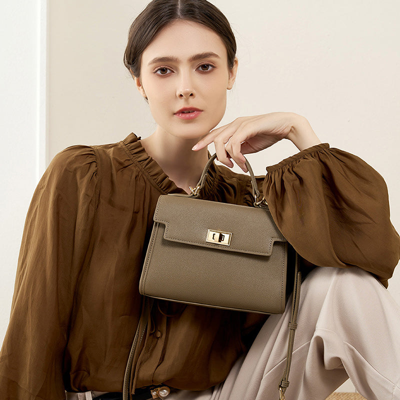 Genuine leather versatile cowhide Kelly bag mini crossbody handbag classic women's bag