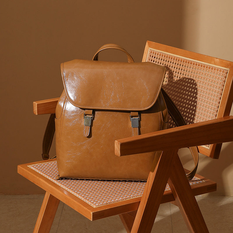 Genuine leather neutral casual handbag fashionable and simple large-capacity business travel computer backpack cowhide women's bag