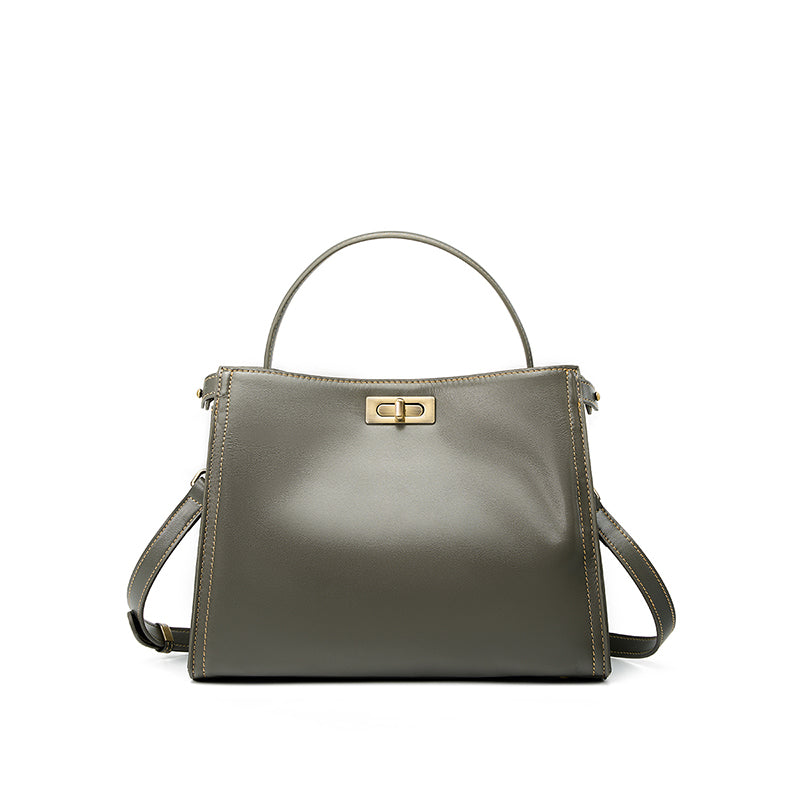 Vegetable tanned cowhide fashionable versatile handbag simple light luxury shoulder messenger bag