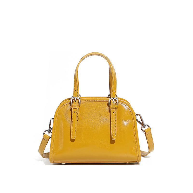 Cowhide handbag bowling bag retro women's bag commuter versatile large capacity shoulder messenger bag