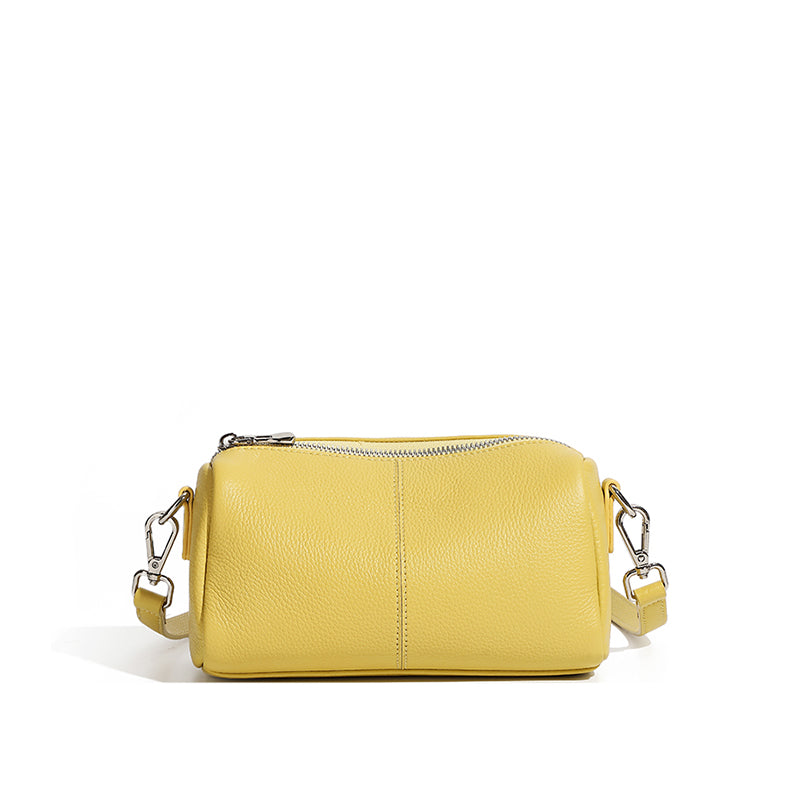 First layer soft cowhide cylindrical bag small bag high-end pillow bag underarm commuting shoulder messenger bag