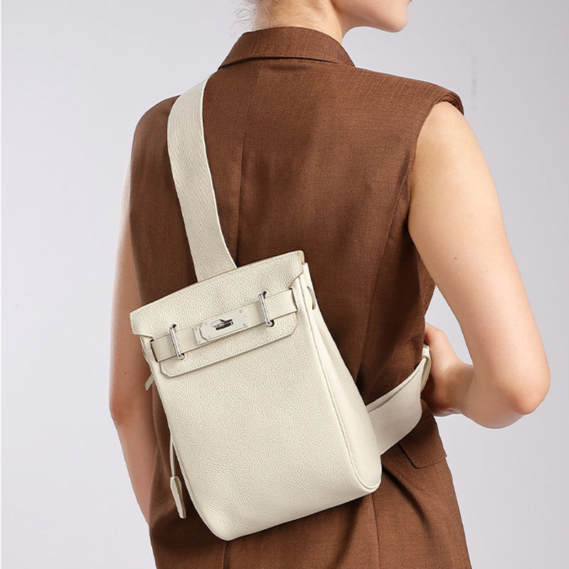 First layer of leather Kelly bag crossbody chest bag unisex backpack fashionable genuine leather shoulder crossbody bag