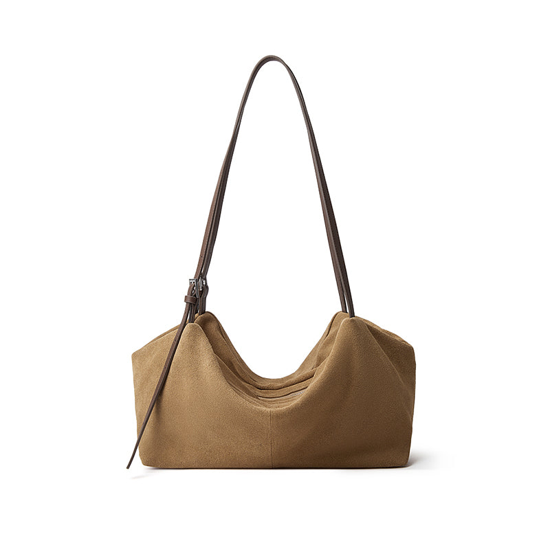 Matte leather tote bag genuine leather shoulder loose pillow bag