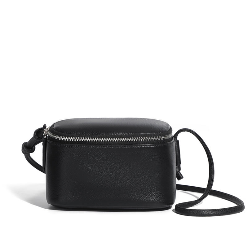 Genuine leather crossbody box bag simple soft cowhide shoulder mobile phone small square bag