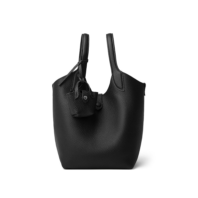 Light luxury niche design bucket bag genuine leather high-end versatile shoulder crossbody bag