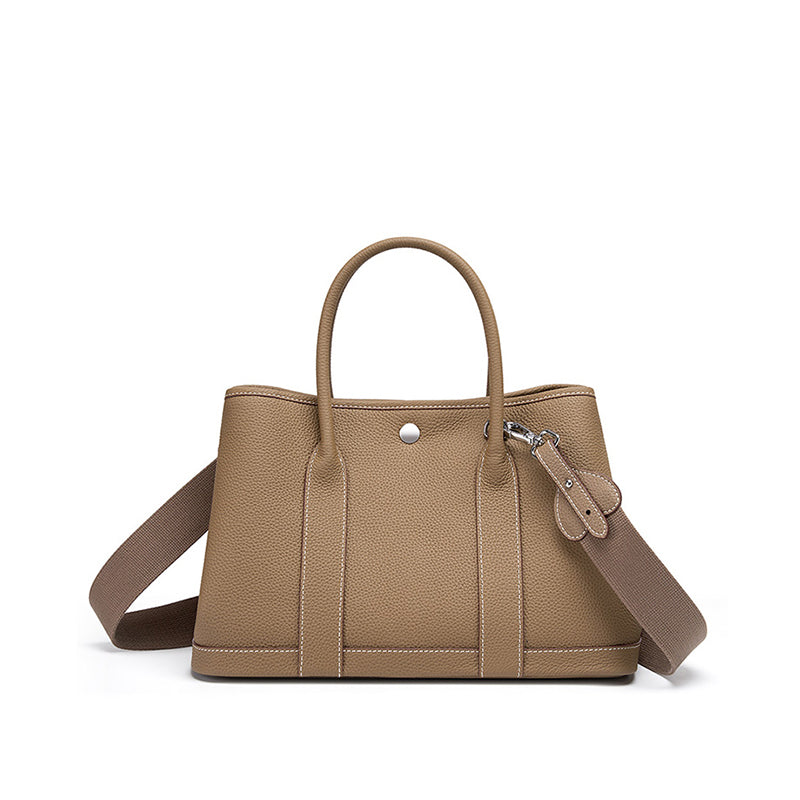 Genuine leather one-shoulder crossbody tote bag versatile handbag shopping bag bucket bag